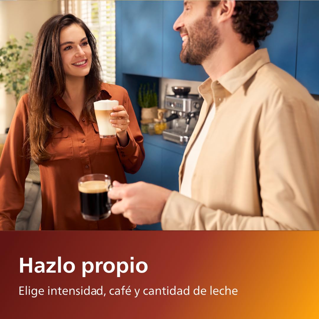 Philips Serie 5400 Cafetera Superautomática - Sistema de Leche LatteGo, 12 Variedades de Café, Pantalla Intuitiva, 4 Perfiles de Usuario, Negro (EP5441/50)