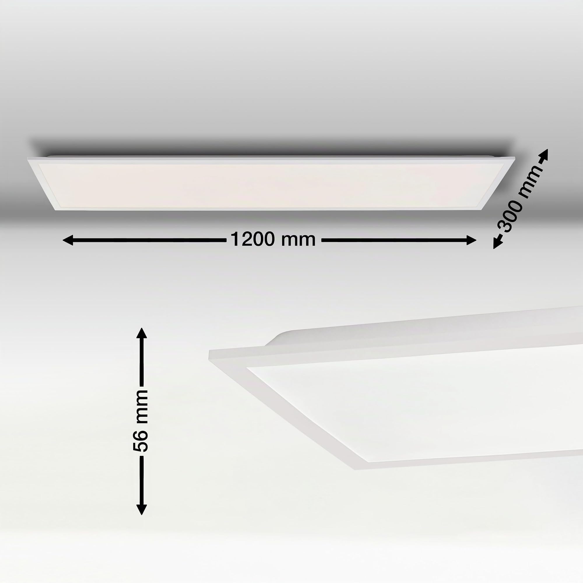 Lightbox Panel LED de superficie 120 x 30 cm | panel regulable de pared y | Panel de techo LED de superficie, 120x30 cm, 4200 lm, regulable, 3000-6500K, blanco