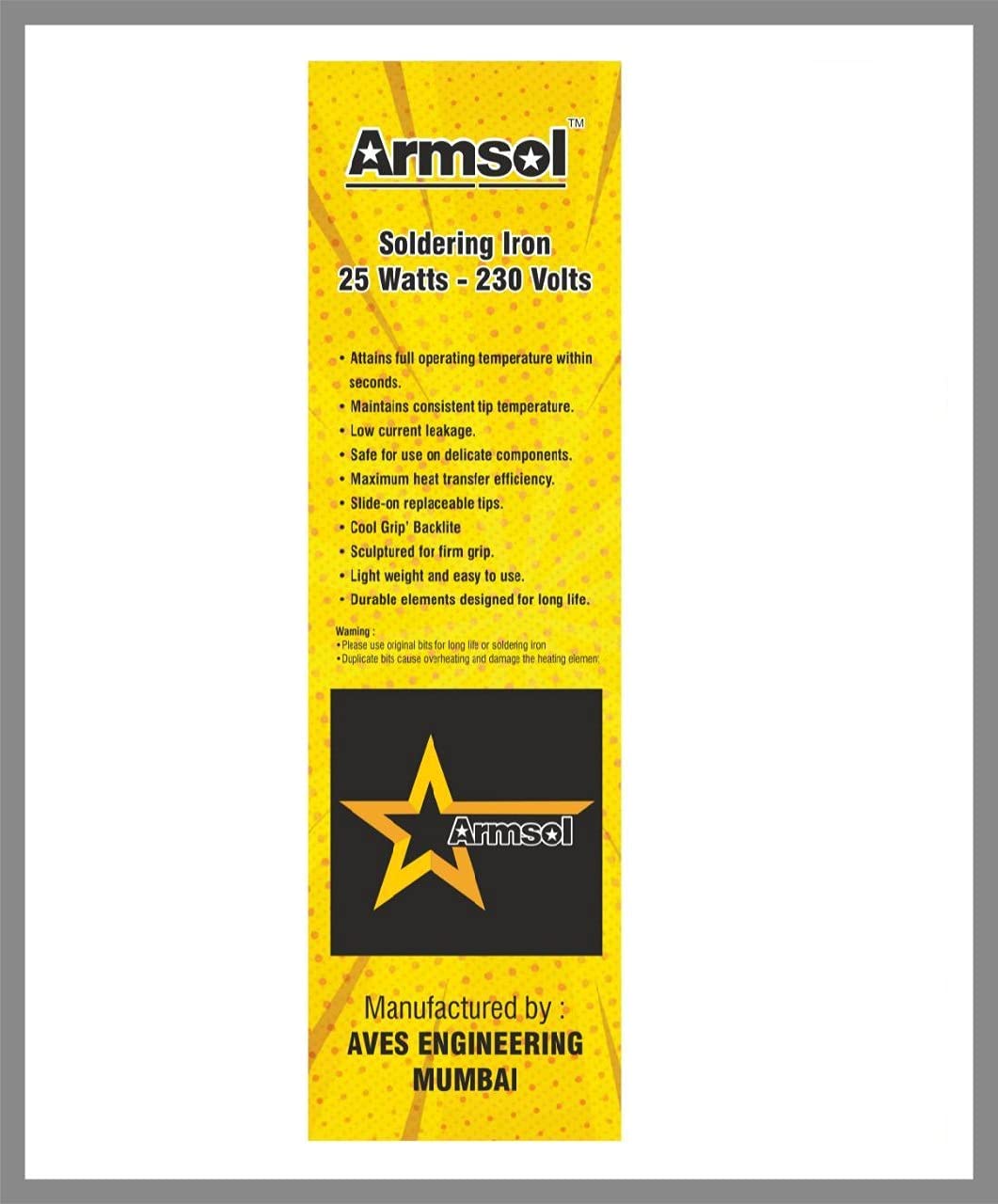 Armsol High Quality 25 Watt Soldering Iron with Low Current Leakage (B096YFM8GZ) Amazon Price History, Amazon Price Tracker