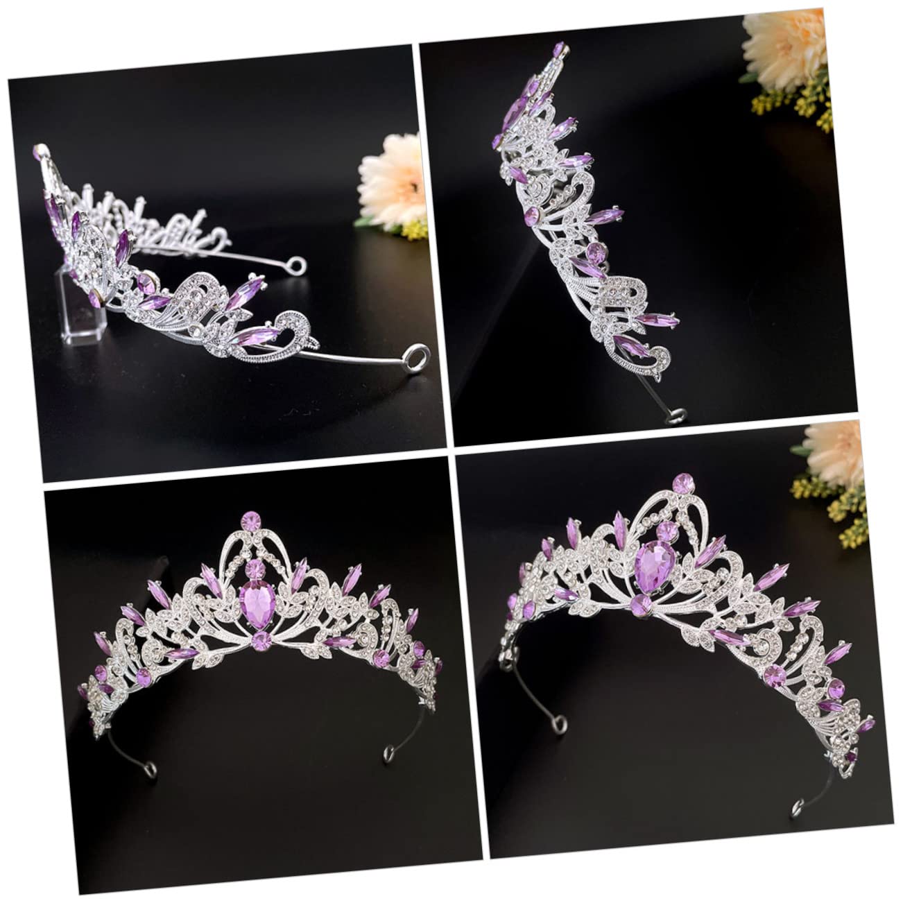 Beaupretty 4 Piezas Accesorio Para El Cabello Tiara De Princesa Para Mujer Peine De Tiara De Novia Bride Tocados De Novia Para Boda Real Diamantes De Imitación Paseo Perder