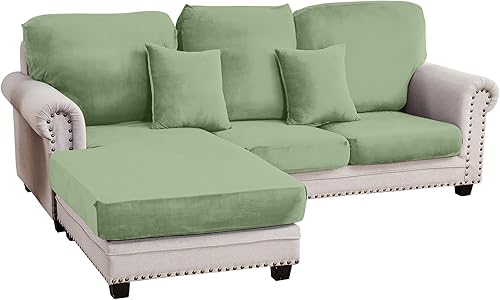 Miniatura 41 de Funda para sofá, funda de cojín de terciopelo elástico de 2 piezas, funda elástica lavable para asiento o respaldo, fundas de asiento de sofá para