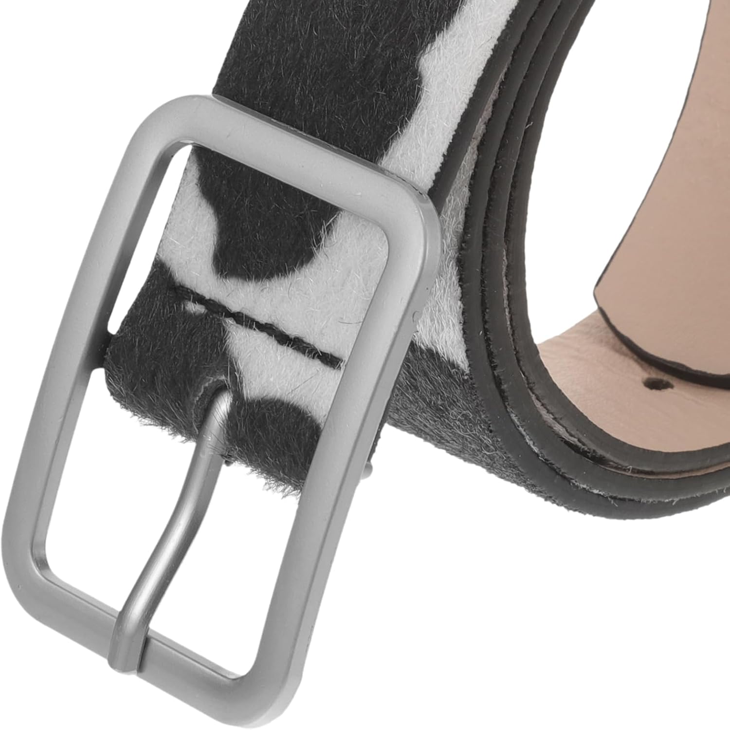 VALICLUD Adjustable Female Waist Belt Cow Print Pu Leather Simulated Horsehair Belt for Women Fashion Streetwear Waist Decor Fits Jeans Dresses