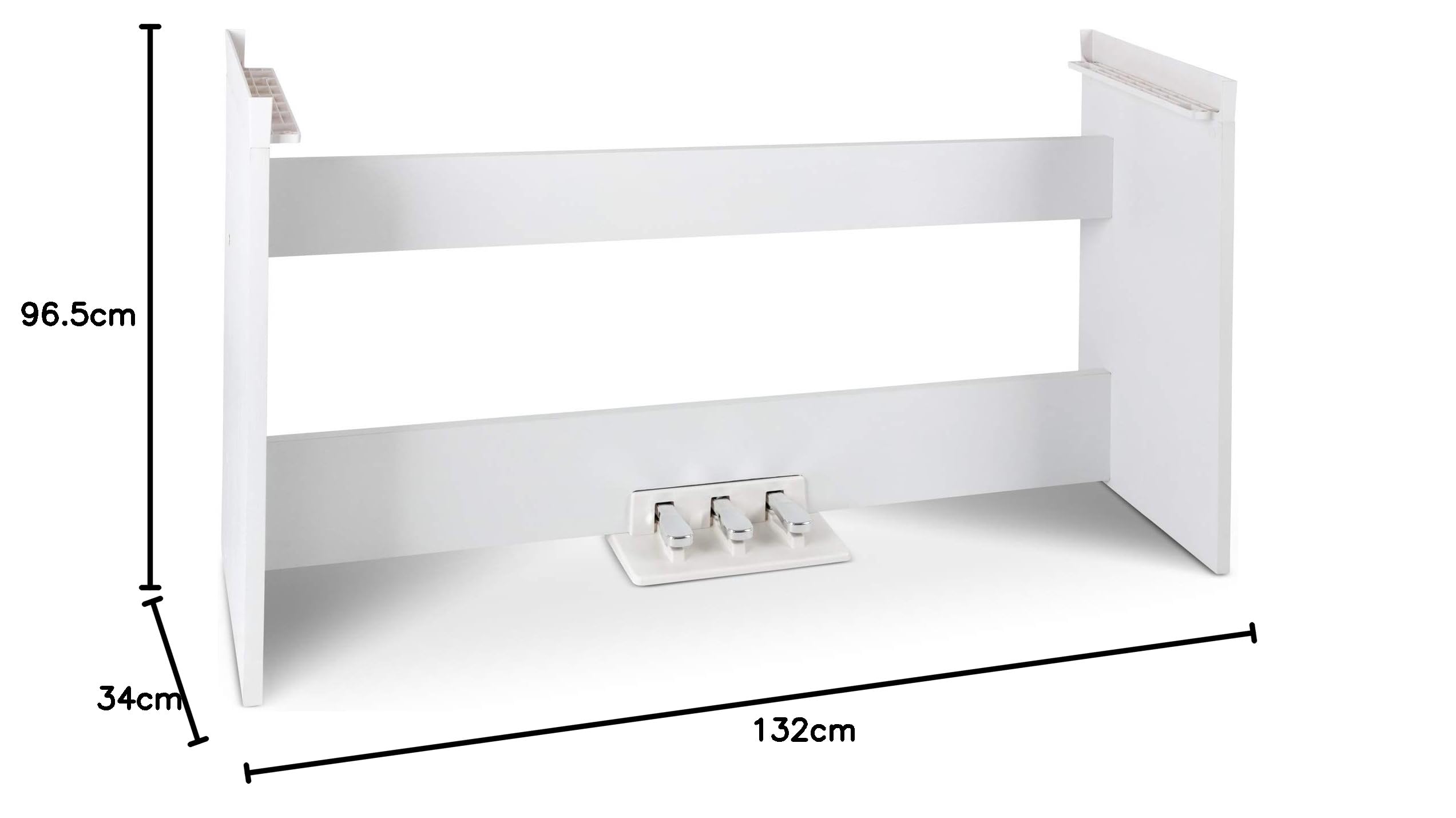 P-60 WM Piano de scène Home Set - 88 touches et base assortie, mécanique à marteaux, sensibilité à la vélocité - 14 sons, banque de pianos, écouteurs et porte-notes inclus - Blanc