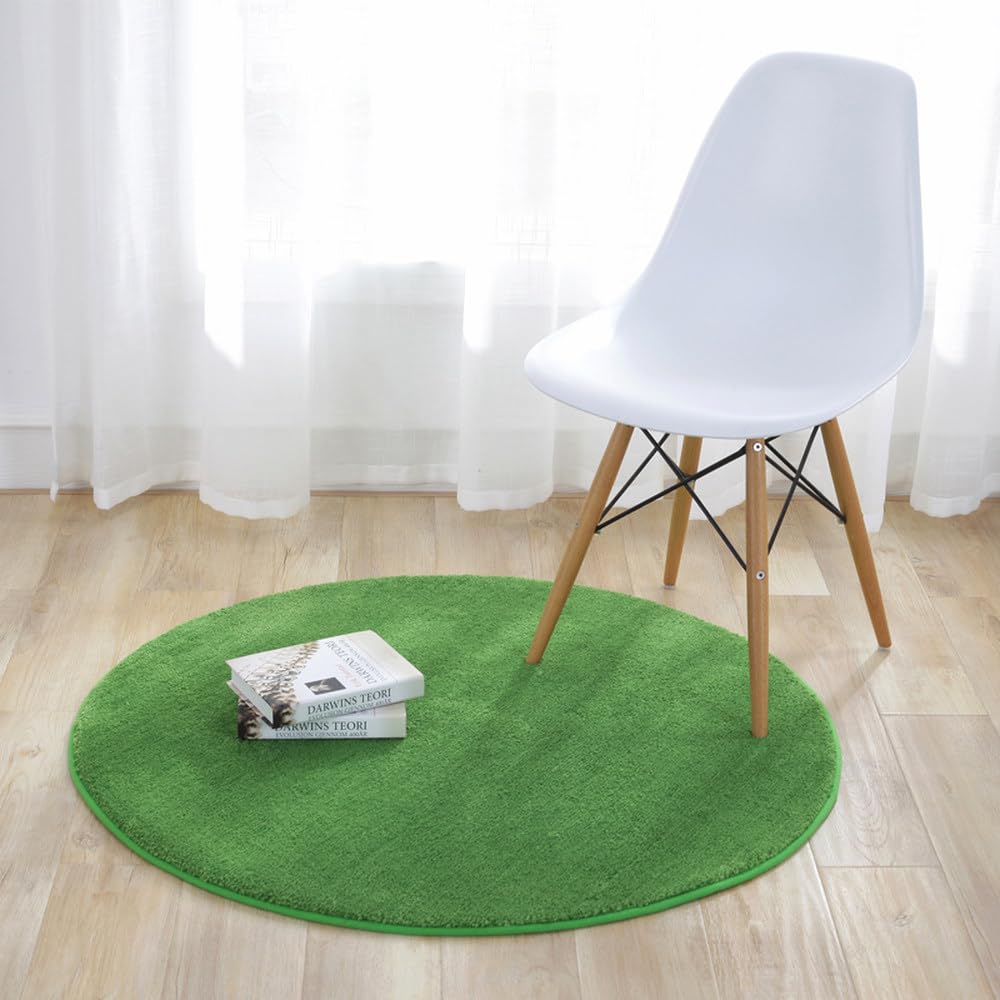 Tapis de chambre à coucher moderne et rond en peluche pour un coin lecture cocooning