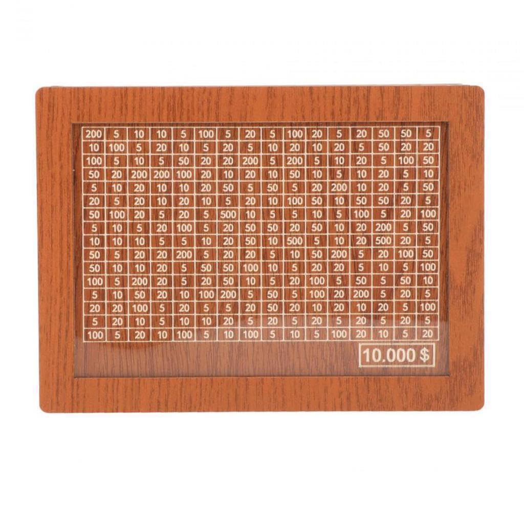 ALCXAZS Wooden Money Counting Bank With Counter Fun Accessory Helping Adults And Kids Track Of Savings Effectively Handmade Piggy Bank With Marker Wooden, 10000 Dollar, 20x14.5x7.6cm