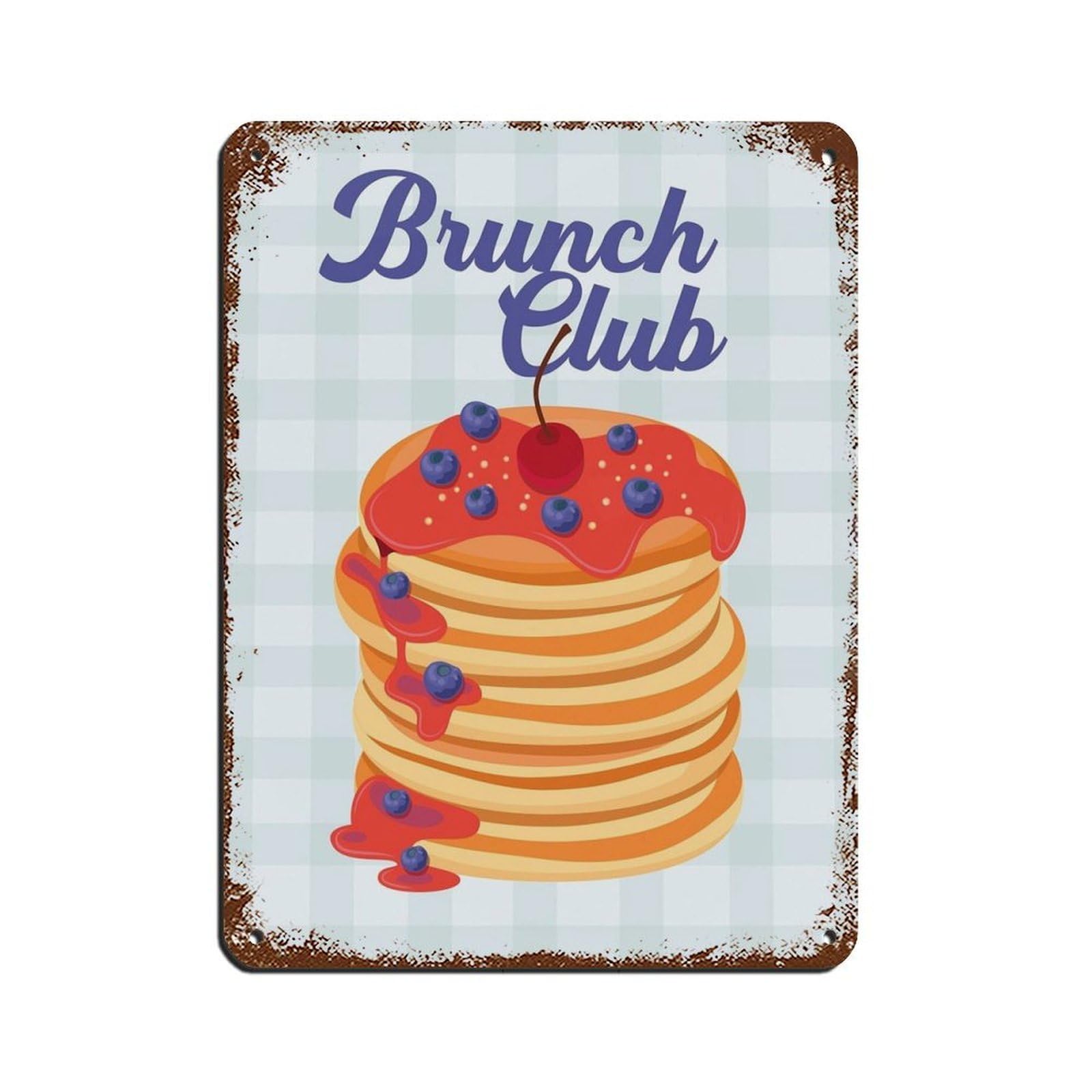 American Pancakes Breakfast, Kitchen Poster Tin Sign Vintage Metal Pub Club Cafe Bar Home Wall Art Decoration Poster Retro 12x16inch(30x40cm)