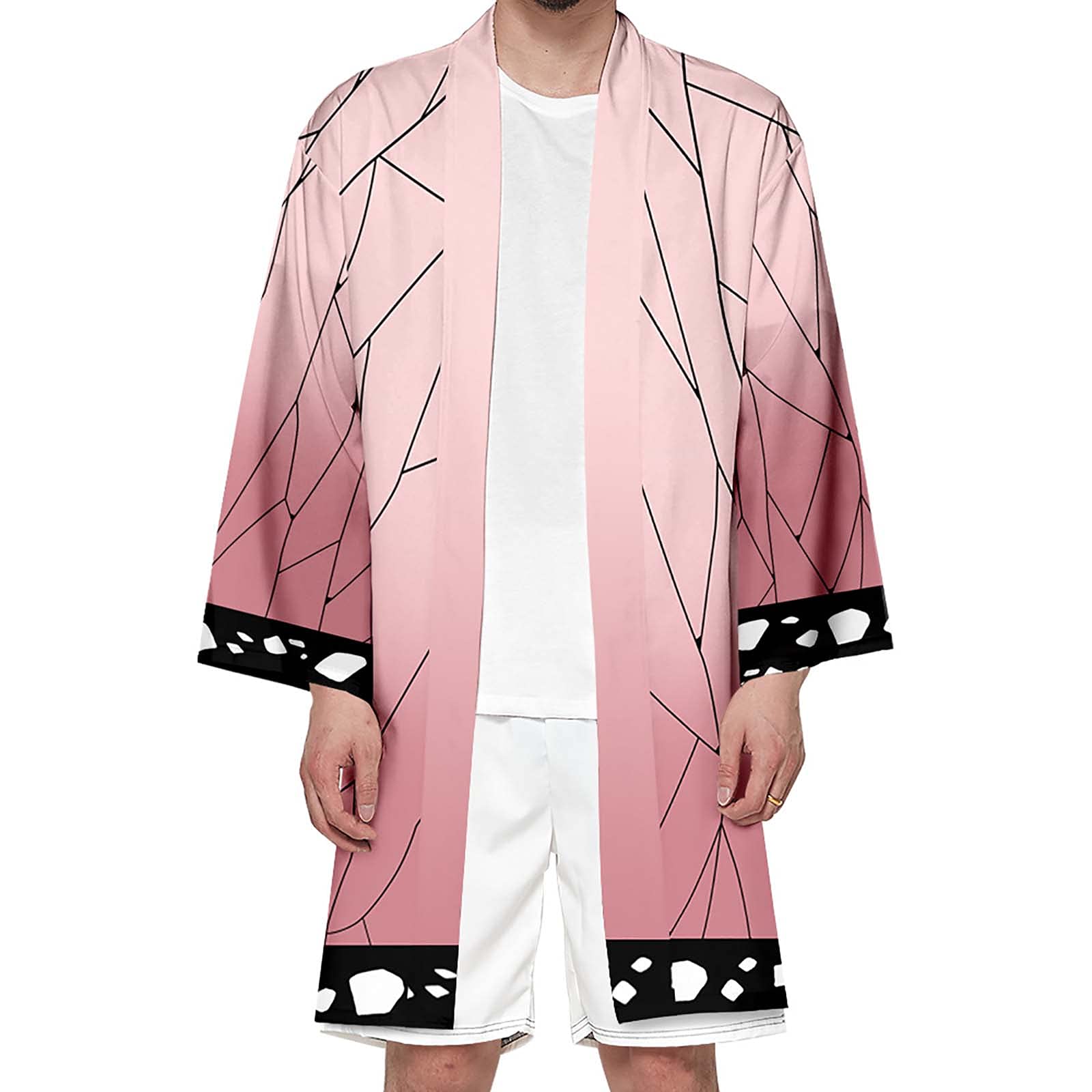 NMDNNJ Cosplay, Demon Slayer, Kochou Kanae-Pink, Gown, Robe, Clothes, Coats, Costumes, Anime Accessories, Fan Gifts, Cardigans, Robes, Cloaks, Polyester