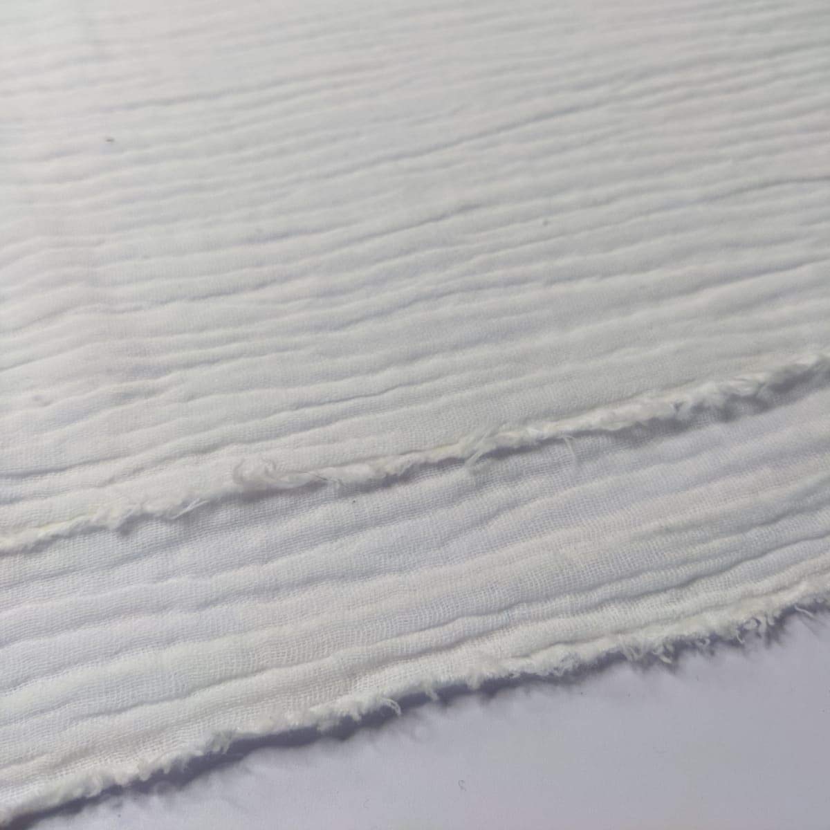 Discover Lifestyle & Fashion Fabrics White Double Gauze 100% Cotton Plain Fabric Dress Making Lightweight Muslin Baby Swaddle Blankets Scarves Summer Clothing | 53" - 135 Cm Wide | Per Metre (White)