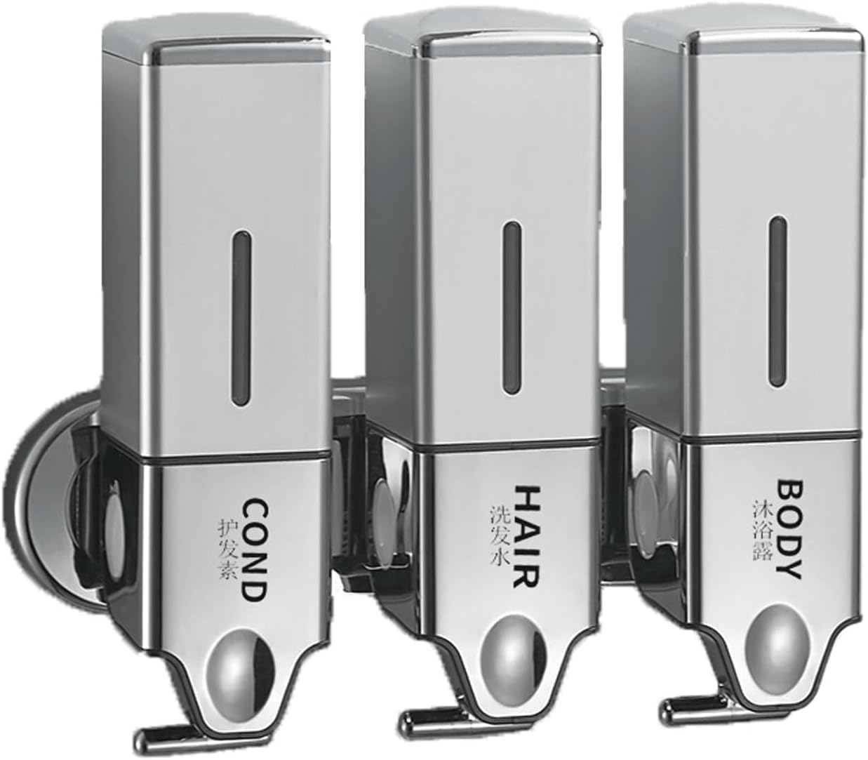 Soap bottle， Soap shower dispenser wall-mounted 500ml is suitable for bathroom(Silver-3)