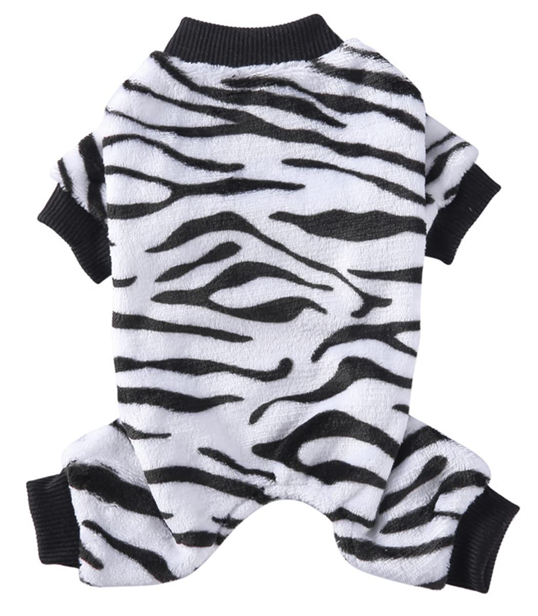XIAOYU Winter Warm Dog Pajamas Dog Jumpsuit 4 Legs Pet Apparel Cat Onesie Pjs for Small Dog Cat Apparel Outfits Whtie, M