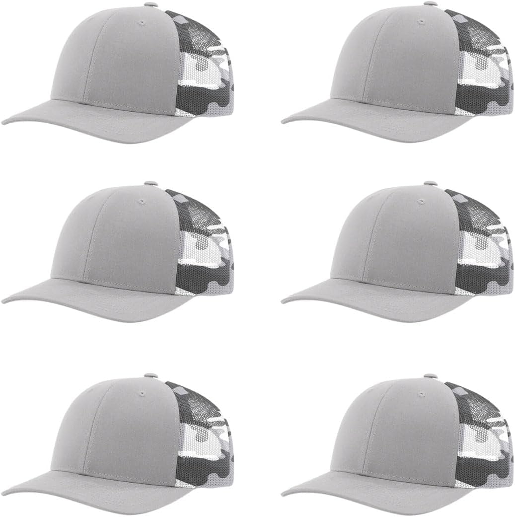 Richardson 112 Classic Six-Panel Adjustable Snapback Trucker Cap | Bulk Packs Available