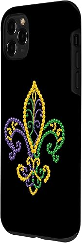 Miniatura 2 de Funda para iPhone 11 Pro Max Mardi Gras Fleur De Lis Beads Carnival 2023 Mardi Gras Party Case