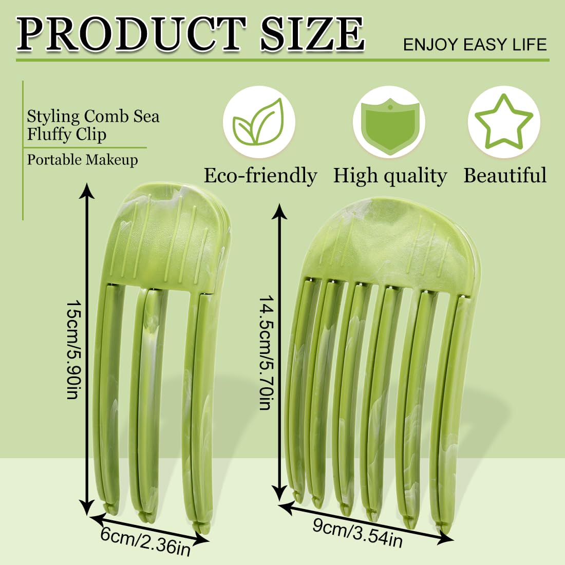2 Pezzi Clip del Volume della Radice - Clip della Radice del Volume 'Arricciatura, Bigodino per Capelli con Volume Naturale, Fermaglio per Capelli senza Traccia, Fermaglio per Radice (Verde)