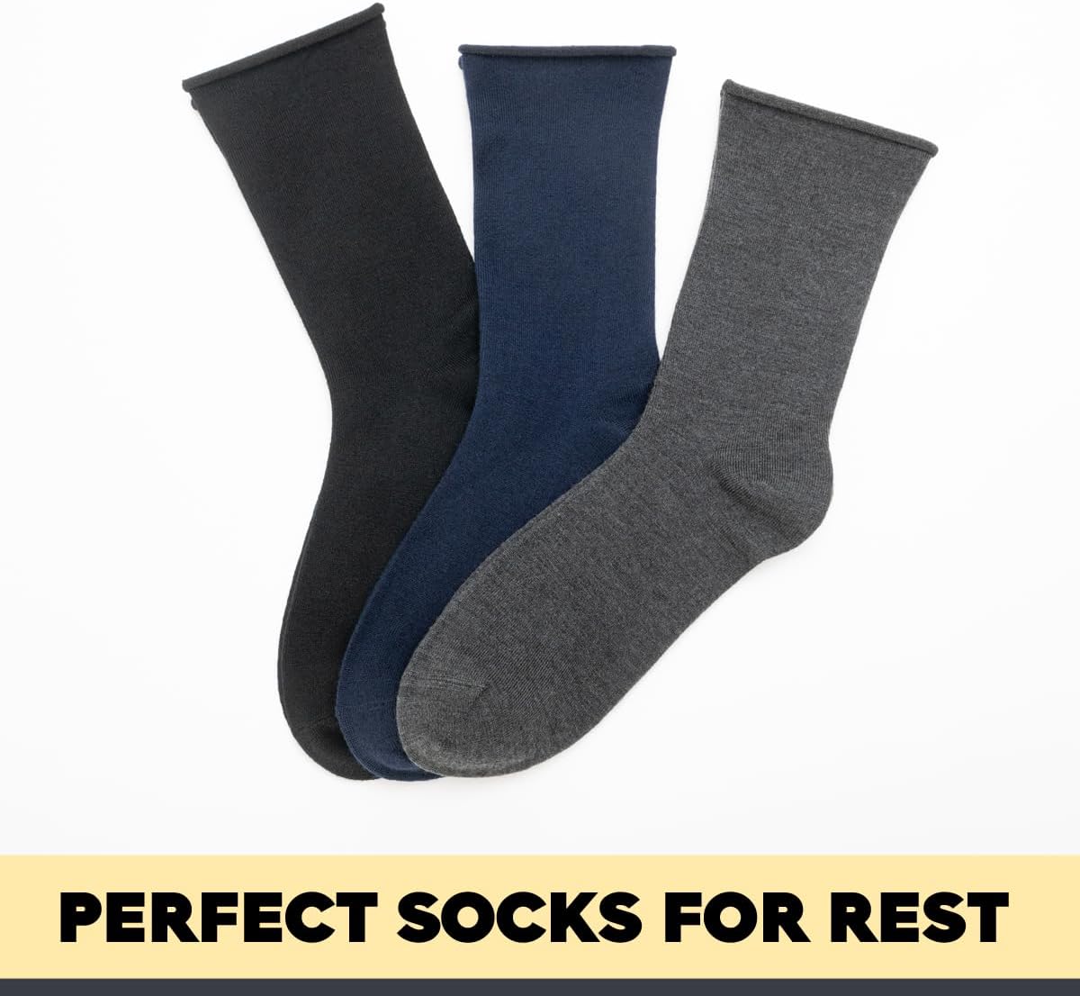 LIXIA Women Non Binding Merino Wool Socks 3/6 Pairs Pack- Wide Calf Good for Circulation - No Compression Warm Breathable - Image 5