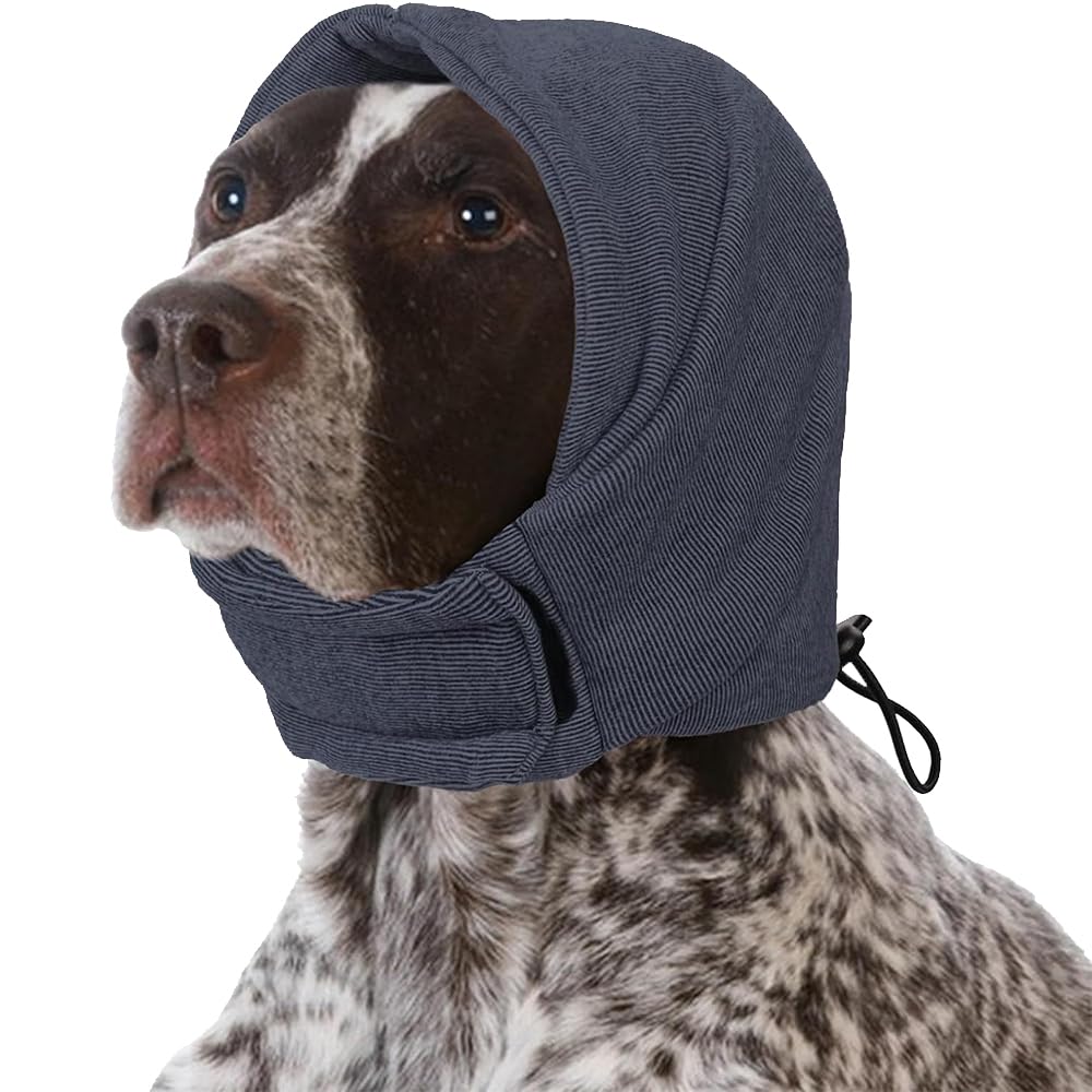 Paraorecchie Cocker Scaldaorecchie per Cani e Collo Cappuccio Protettivo Avvolgente Protezione le Orecchie del Cane Scaldacollo(Grigio-S)