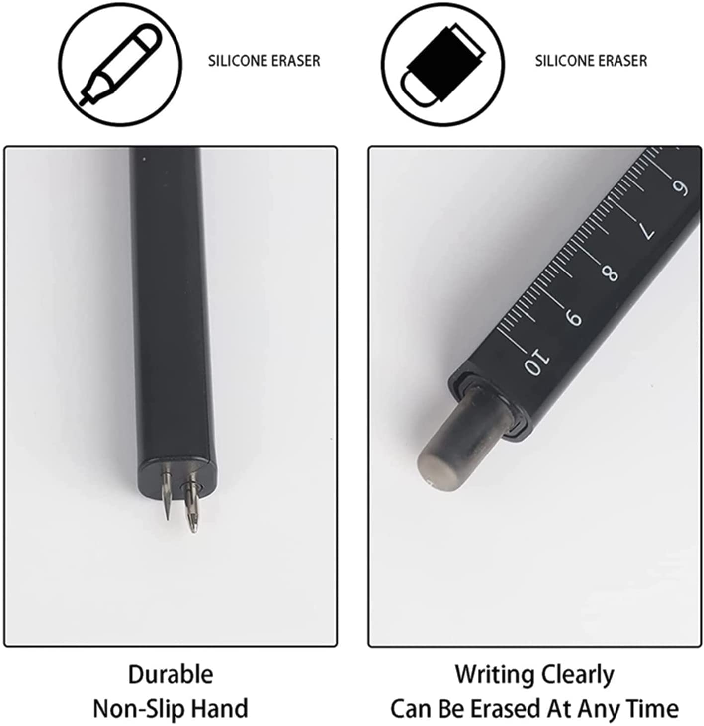 AKAZI Kompass-Set Multifunktionaler 4-in-1-professioneller Zeichenkompass mit löschbarem Stift, Lineal, Radiergummi für Geometrie, Zeichnen, Mathe-Ingenieur, Studenten, Geometrie-Set