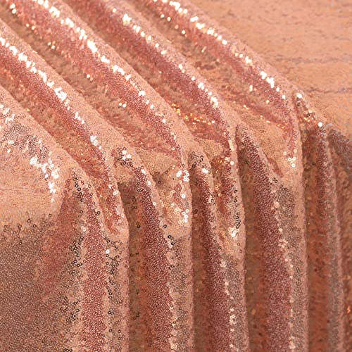 B-Cool Rose Gold Tablecloth Wedding Table Cloths For Reception Sequin Tablecloth Sparkly Tablecloths Dessert Table Cloth Sequin Table Overlay Square 50X50Inch #TOP4