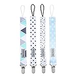 Dodo Babies Pacifier Clip Set - Durable Cloth Binky Leash with Metal Clasp - Universal Fit & Pacifier Holder - Arrow & Star Print Paci Clip - 5-Piece Set