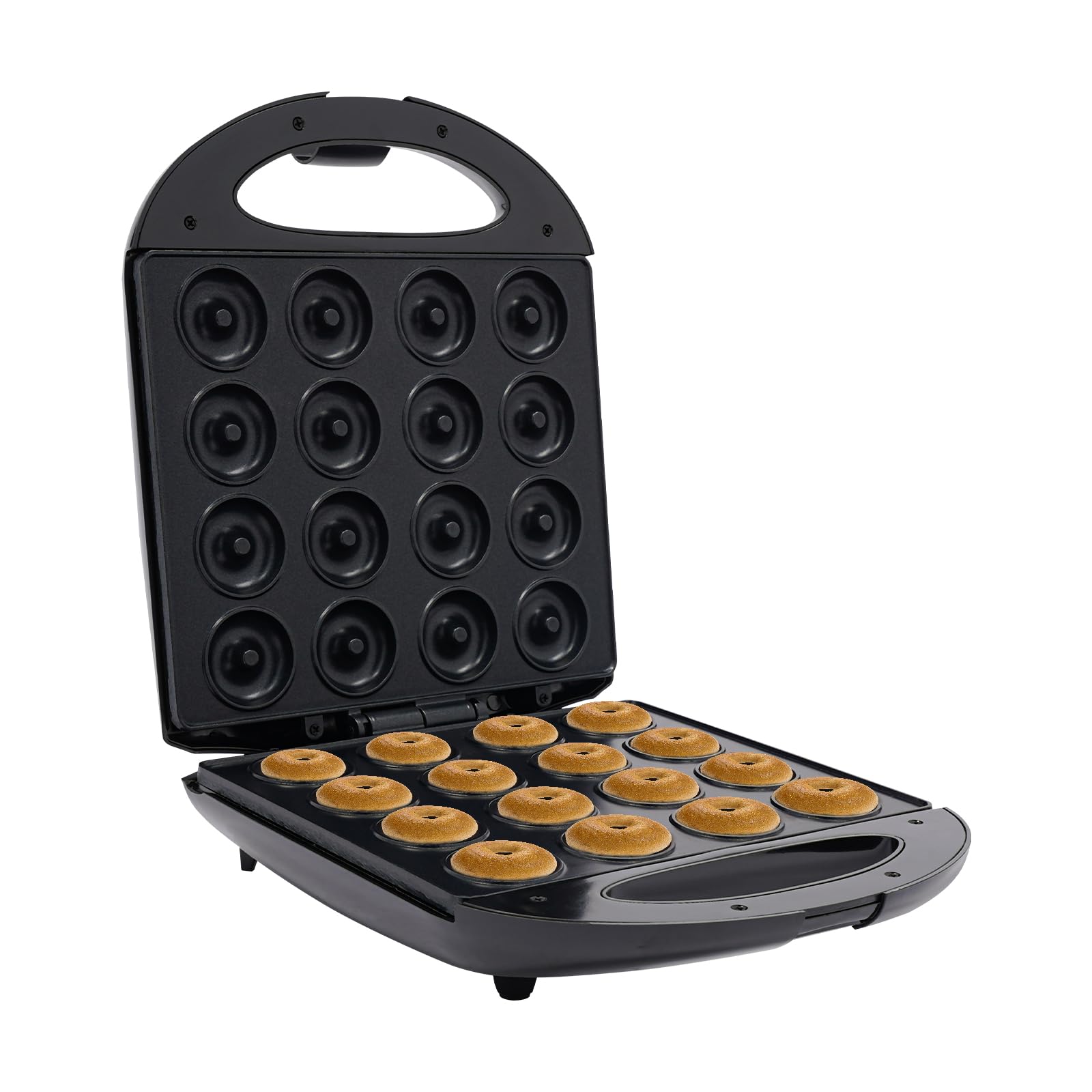 Appareil à Donuts 1400W Diamètre du Donut 4.5cm Mini-machine à Donuts pour 16 petits Donuts Revêtement Antiadhésif pour Maisons, Boulangeries, Magasins de Desserts, Restaurants