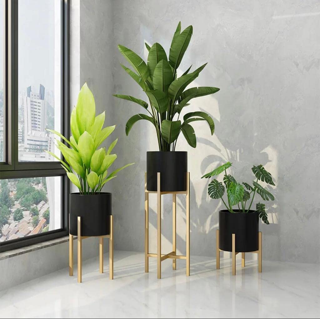 The Craft House Metal Floor Flower Stand for Living Room/Indoor Plant Stand with Planter Pot 3 Piece (Black) (B0BB6GXFTD) Amazon Price History, Amazon Price Tracker
