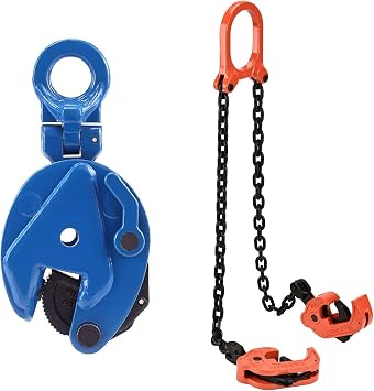 Vertical Plate lifting Clamp 1760lbs 0.8T & Chain Drum Lifter 2000 lbs Capacity with G80 Lifting Chain