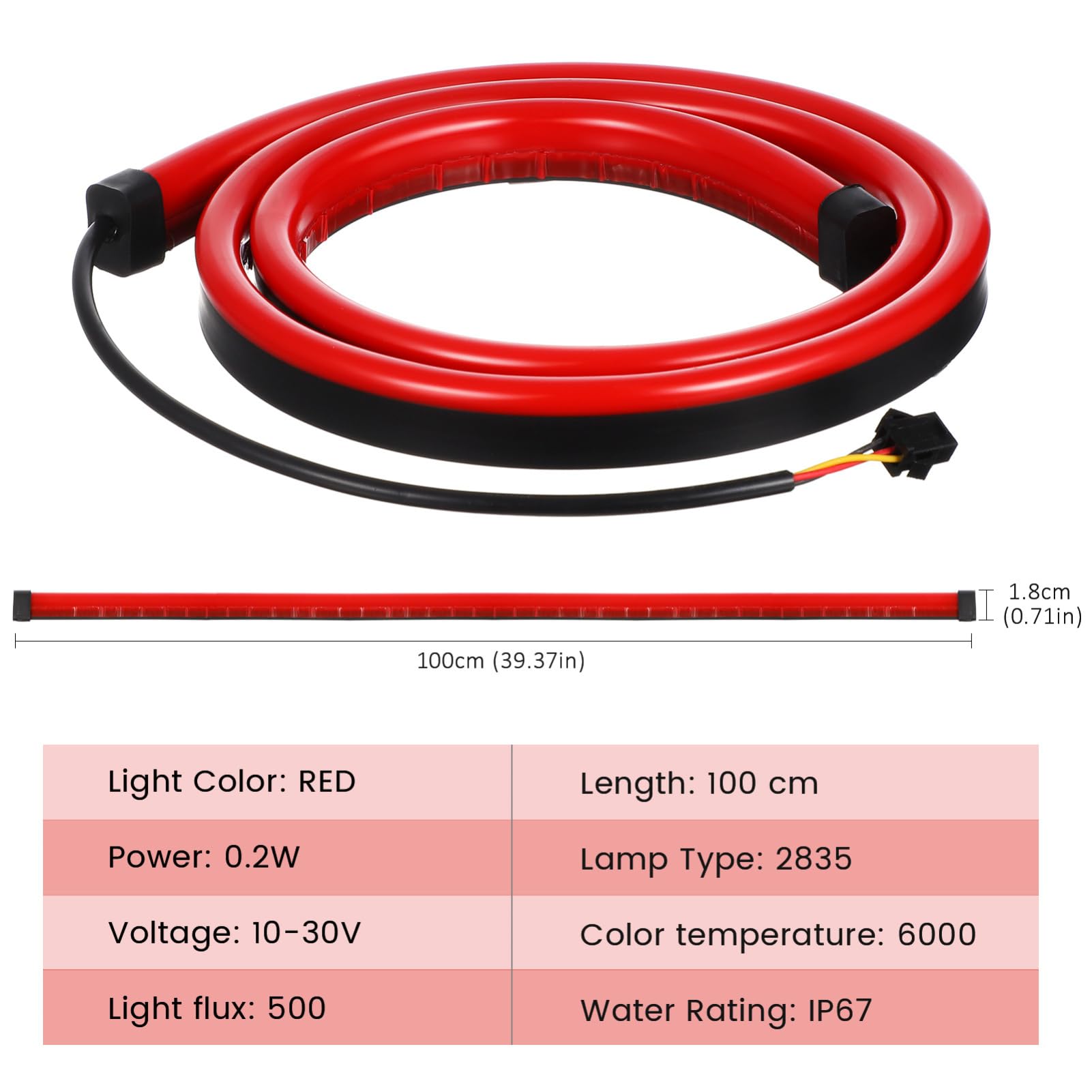Tira de Luces LED de Señalización para Coche y Remolque | Barra de Emergencia, Luz de Advertencia Lateral, Protección Ip67, Material As Abs