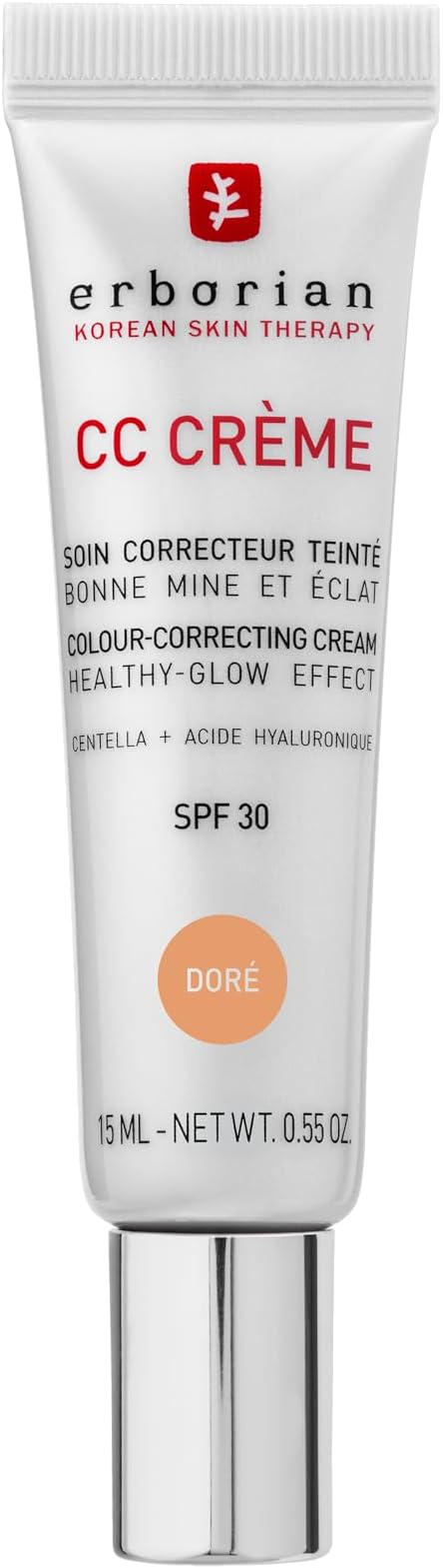 Erborian - CC Crème con Centella Asiática - Crema Facial Iluminadora de Alta Definición y Maquillaje - Protección Solar SPF 30 - Cosmética Coreana