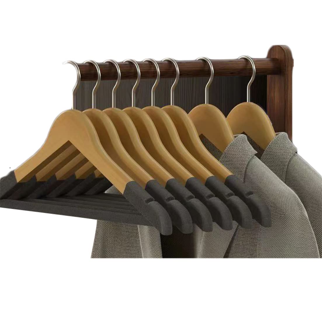 Amazon.co.jp: 衣類ハンガー 10本セット すべらない ベージュ ズボン