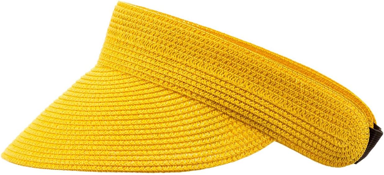 Alex Max Wide Brim Straw Sun Visor - Adjustable & Packable UVF Protection Hat for Beach, Golf, Travel