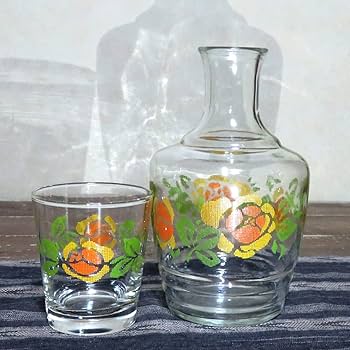 Amazon.co.jp: 冠水瓶 アデリア 水差し ガラス 昭和 レトロ 水差