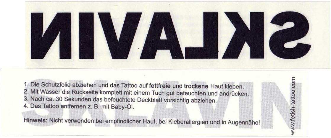 10 X SKLAVIN Deutscher Tattoo Schriftzug In Schwarz Temporary 10-x-sklavin-deutscher-tattoo-schriftzug-in-schwarz-temporary