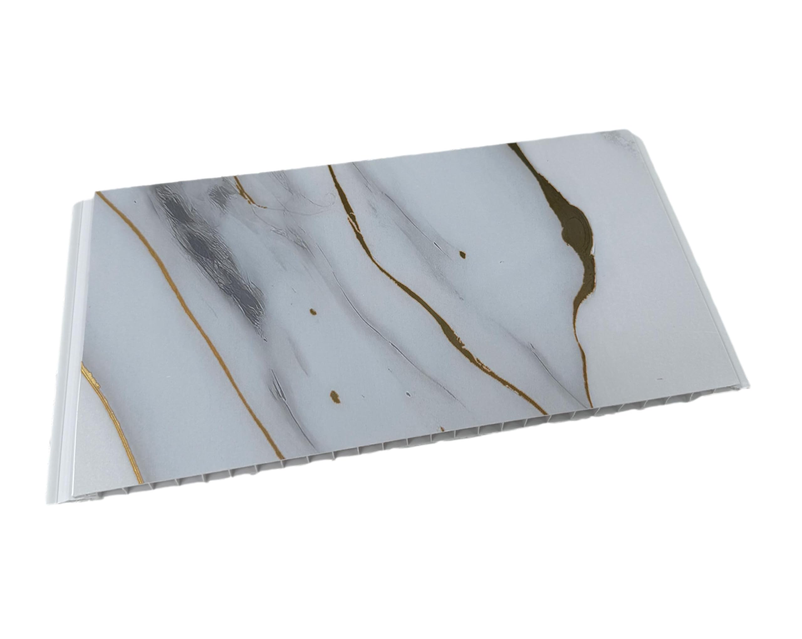 Dbs Gold White Marble 8Mm Sample Bathroom Wall Panels Shower Wet Wall Pvc Ceiling Cladding Kitchen Sample