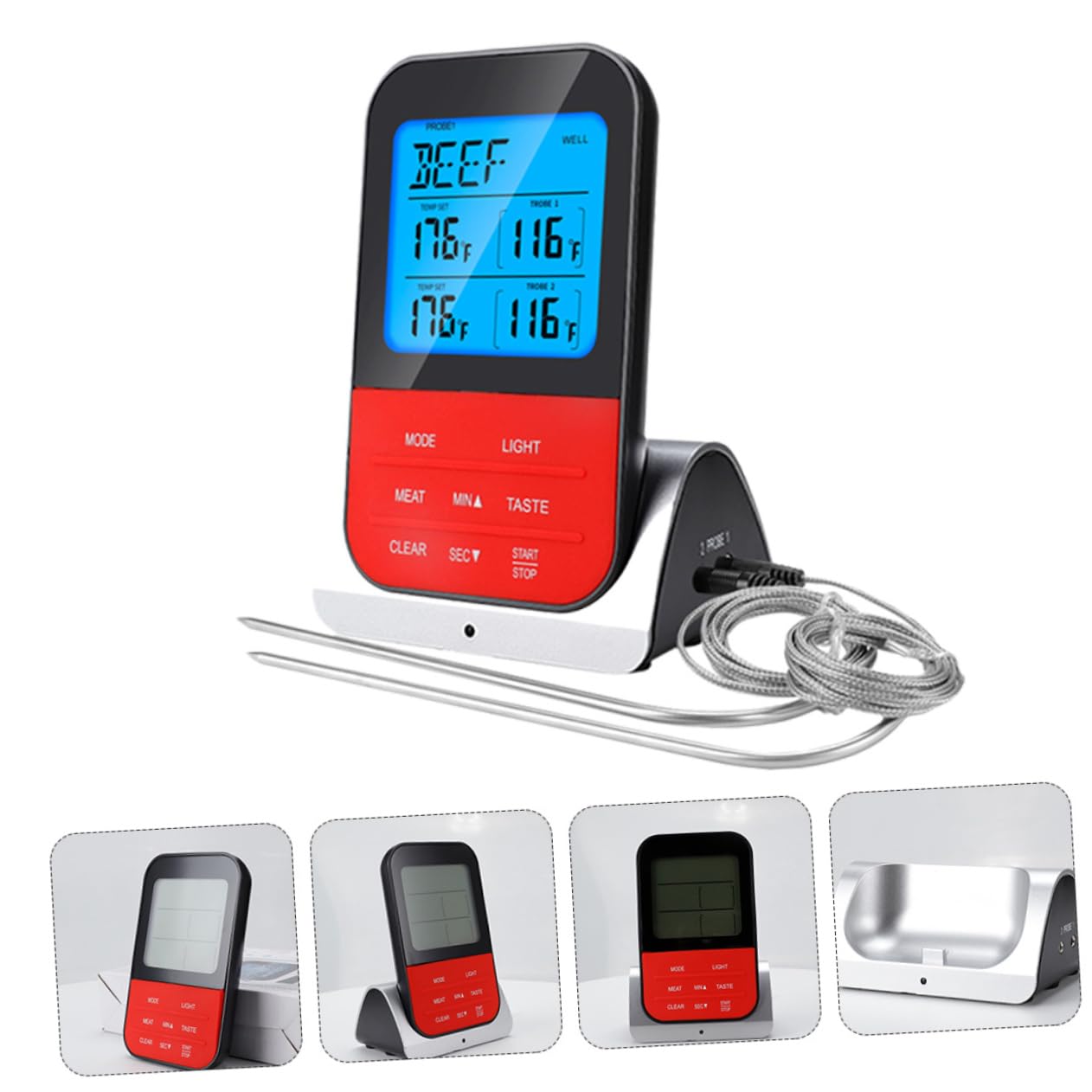 Kabelloses Doppelfühler Kochthermometer Modell für Küche und Bbq