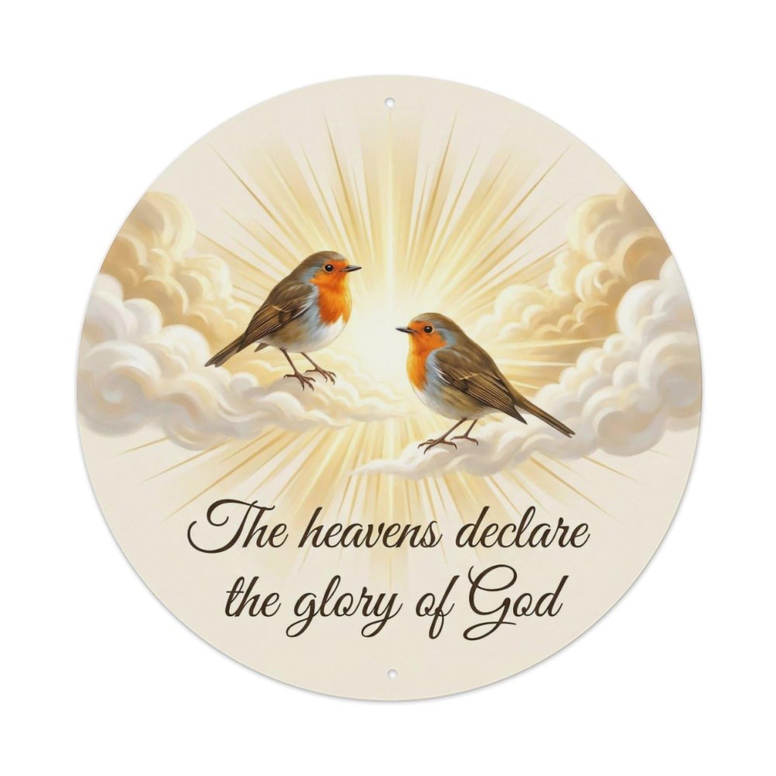 Okahys 8X8inch(20X20cm) European Robin Garden Sign Heaven Love Glory Metal Tin Sign