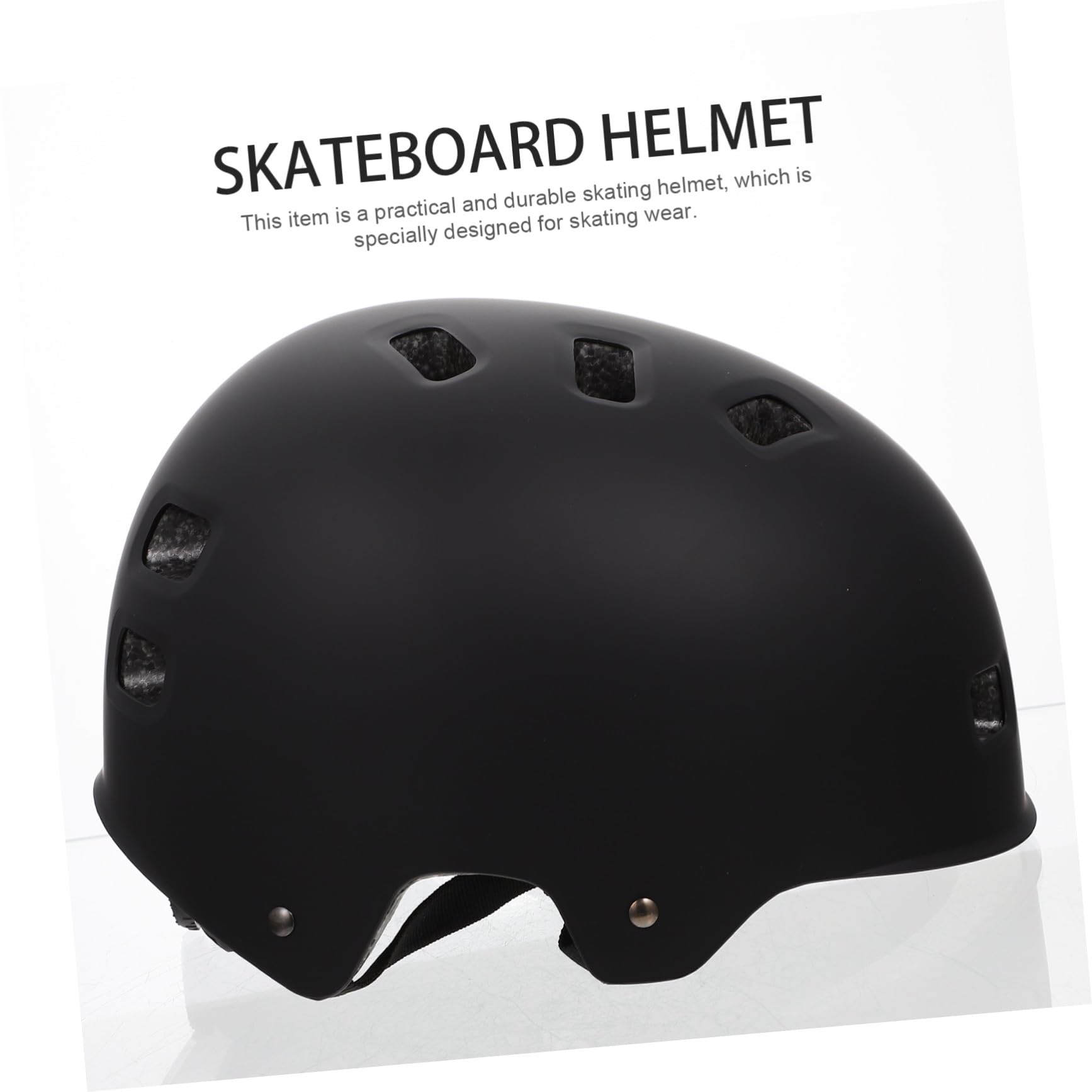 Casque de Skateboard Sportif Adulte Ventilé Abs Noir 1 Pièce | Léger et Portable, Usage Vélo et Patinage en Extérieur, Style Mode, pour Hommes et Femmes