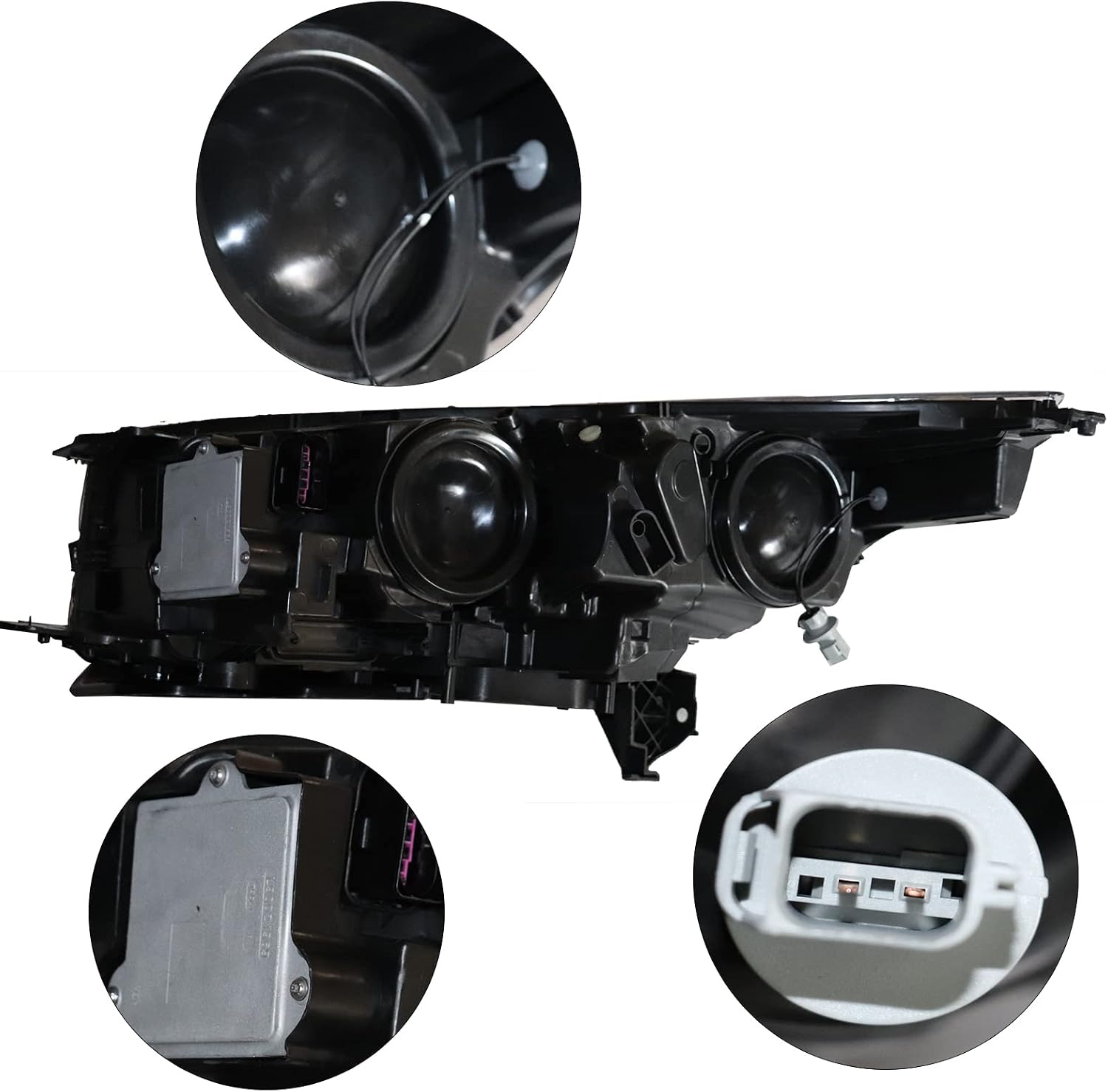 LYNICESHOP Front Headlight, Clear Headlight for 2017-2019 Ford Escape S SE SEL Halogen Headlights, Assembly Replacement Factory Headlamp (Passenger Side)
