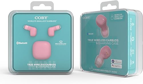Miniatura 9 de Coby Mini auriculares Bluetooth verdaderamente inalámbricos, ligeros auriculares inalámbricos intrauditivos para el trabajo o viajes, 12 horas de