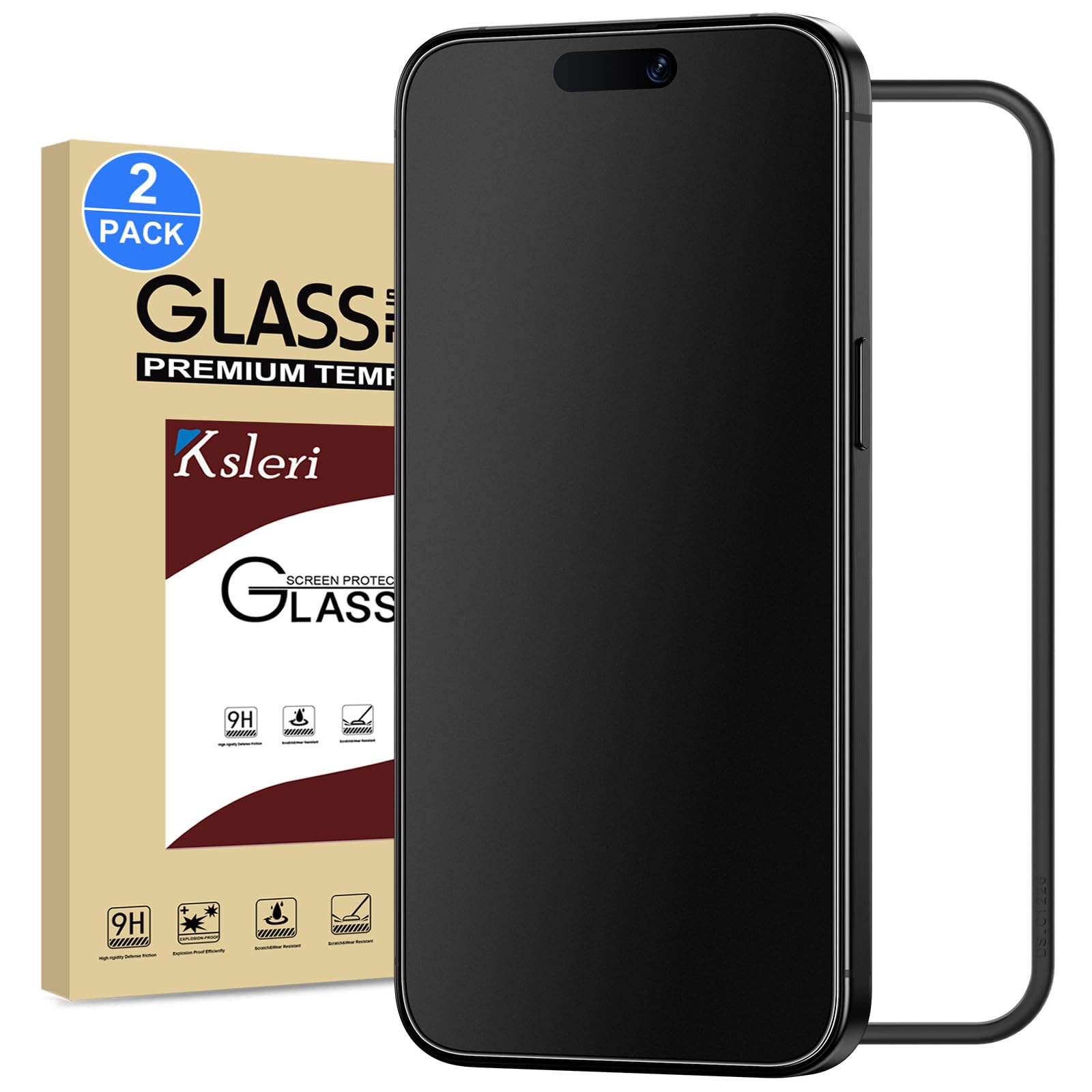 2 Piezas Protector Pantalla Mate para iPhone 15 Pro Max 6,7 Pulgadas, Pelicula Cristal Vidrio Templado Screen Protector Matte, Antireflejo e Antihuellas, Dureza 9H