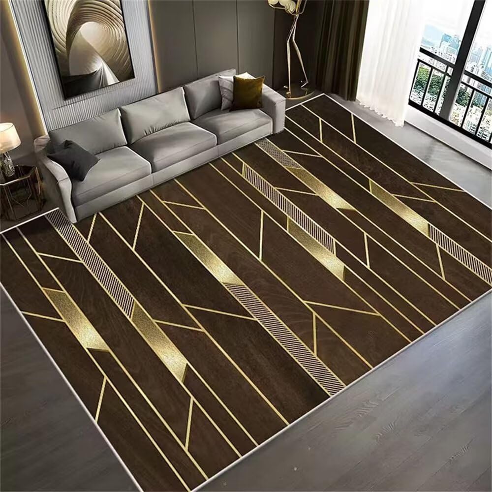 Tapis de salon marron art designer pour sublimer une chambre de fille