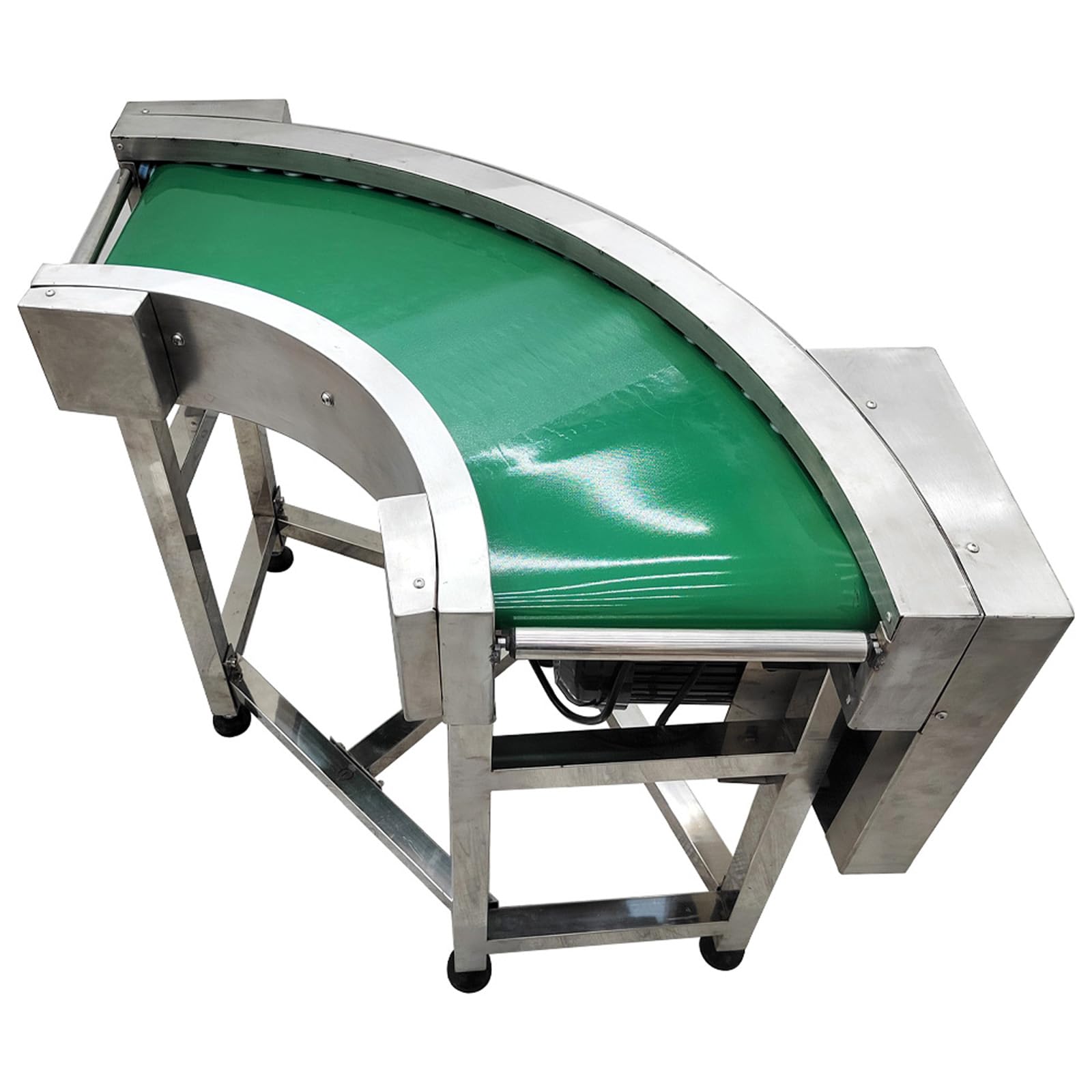 WYDDDARY 90° PVC Flat Belt Conveyor Stainless Steel Conveyor Machine 11.8