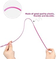 Vista 4 de 10 cordones de cordón con fácil Threaders, reemplazo de cadena de sudadera con capucha con enhebradores de cordón flexible rosa para pantalones