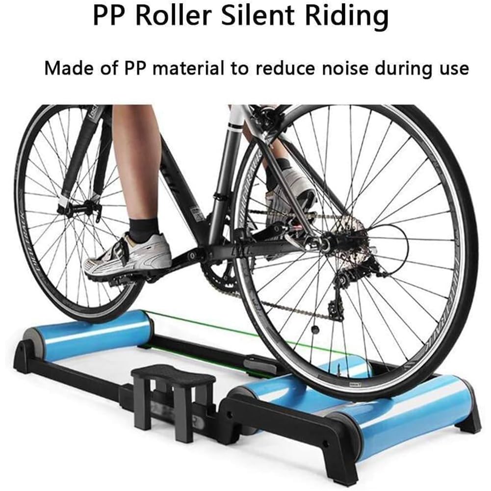 Rullo per Bici, Bicicletta da Interno Blu per Ciclismo, Rullo per Bici per Allenamento Professionale, rulli per Bici Pieghevoli, Attrezzi per Bici da casa per Il Fitness per MTB da 24"-29"