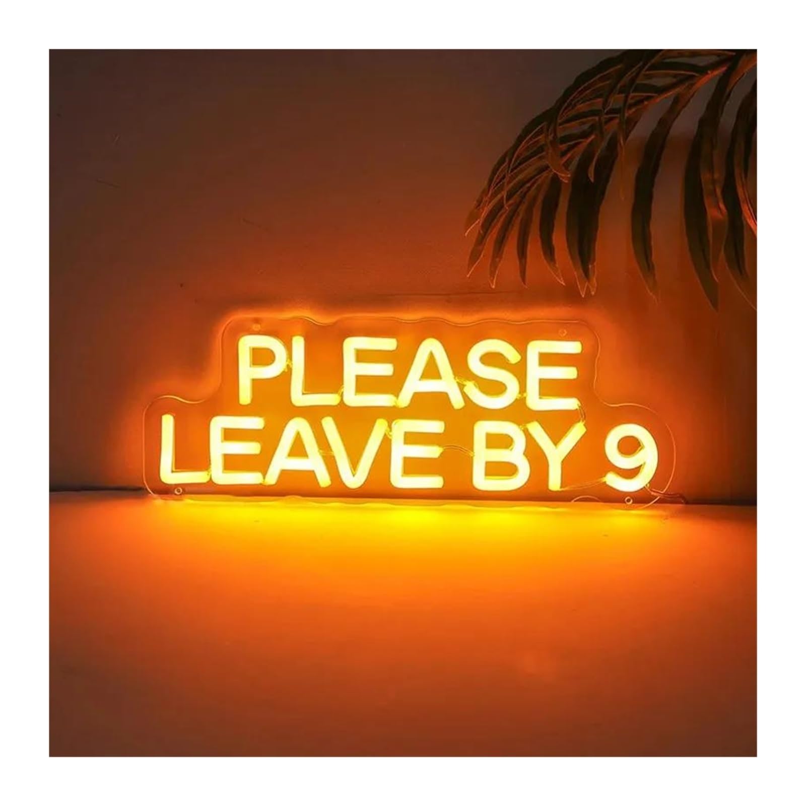 SHOUXI Sign Lamp Please Leave By 9" Neon Sign, Home Party Hall Wall Decor, Graduation Party Decor 45x16cm(Orange)
