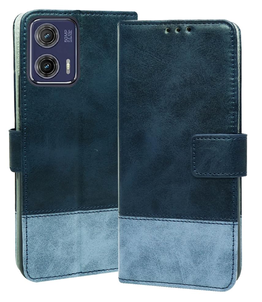 SESS XUSIVE Flip Back Cover Case for Motorola Moto G73 5G Dual-Color Leather Finish Inbuilt Stand & Pockets Wallet Style Flip Case - Blue & Sky Blue (B084BPSCHK) Amazon Price History, Amazon Price Tracker