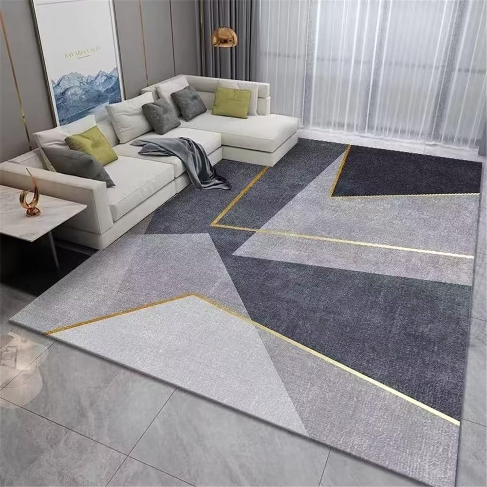 Tapis chambre doux enfant adulte salon gris 80x120cm facile à nettoyer
