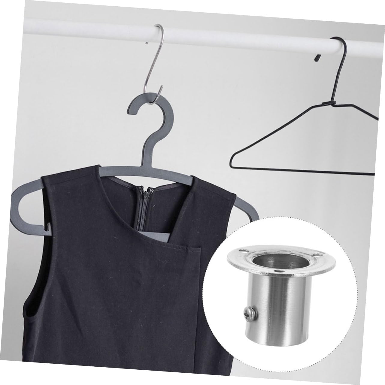 Luxshiny 10pcs Closet Rod Bracket Shower Curtain Rod Holders Stainless Steel Easy Installation