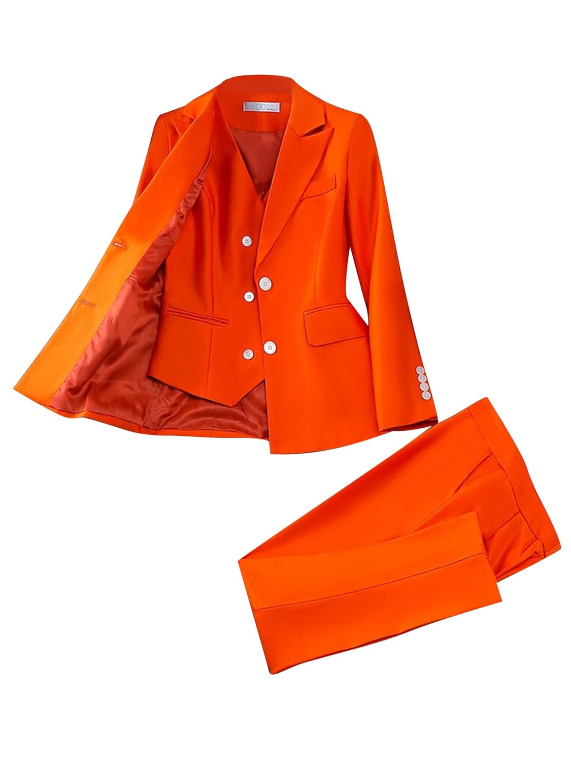 Womens 3 Piece Suit Set Lady Business Office Work Formal Slim Fit Blazer Jacket Vest Pants Set Outfits