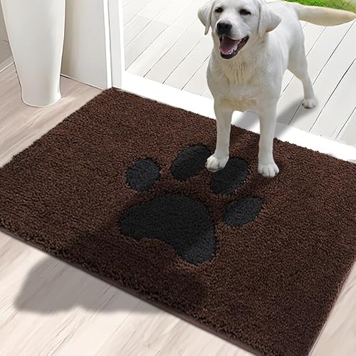 Tapete para puerta de interior de 20 x 32 pulgadas, alfombra lavable súper absorbente, alfombra de entrada de bajo perfil con respaldo