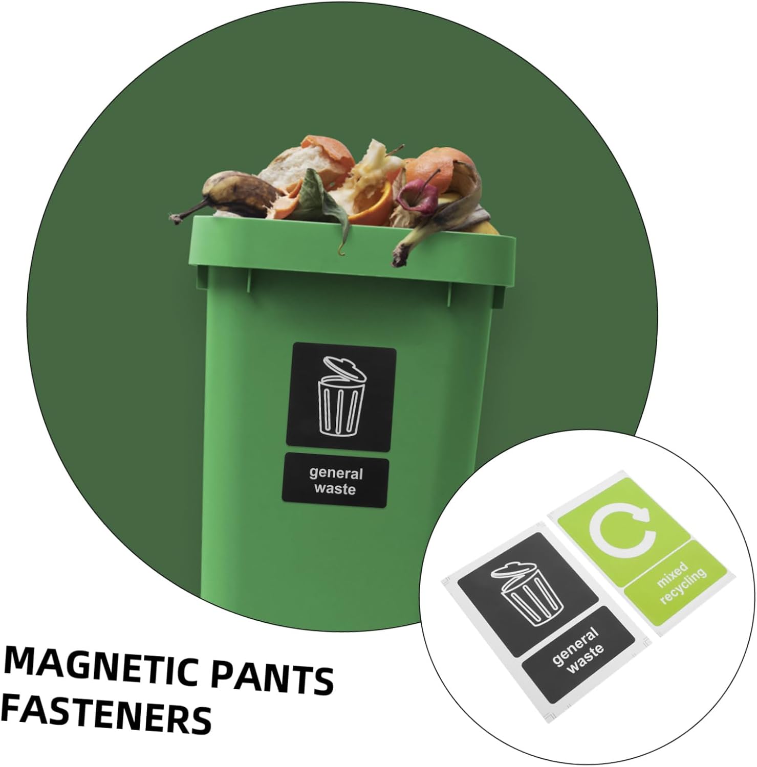 10pcs Recyclable Trash Can Stickers Easy to Install Garbage Bin Identification Labels for Kitchen Office and Outdoor Use Design for Cleanliness Maintenance