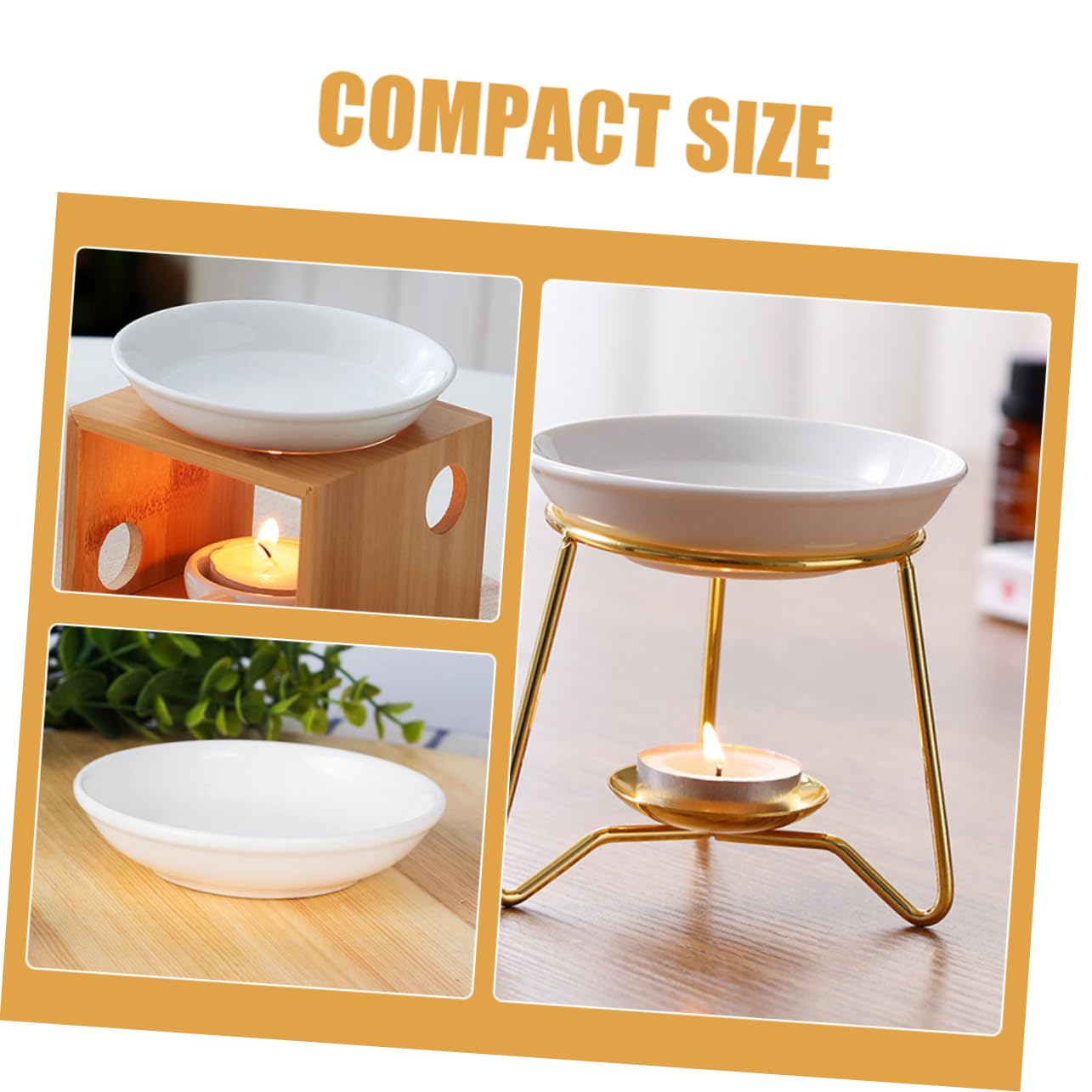 POPETPOP Faciles à Nettoyer Lot de 6 Coupelles Rondes en Céramique Blanche, Accessoires de Rechange pour Brûleur à Cire Fondue pour Bougies et Aromathérapie